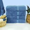 Chakir Turkish Linens | Hotel & Spa Quality 100% Cotton Premium Turkish Towels | Soft & Absorbent (4-Piece Bath Towels, Wedgewood)