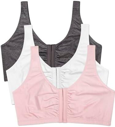Fruit of the Loom Women's Multi-Pack Front Closure Cotton Bra, Size: L