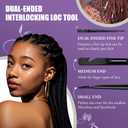 Dreadlock Retightening Tool, Interlocking Crochet Needle Set, Dual Ended Metal Needles for Locs and Sisterlocks (Black 1-Pack)