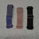 LETOID [3 Pack Stretchy Bands Designed for Gizmo Watch 3 Adventure 3 2 1 /Gabb Watch 3e 3 2 1 /SyncUP Watch/Cosmo Jr Track, Soft Breathable Elastic Replacement Strap Loop 20mm Small Size Wristband (Black Colorful, Purple, Pink)