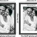 Americanflat 17x23 Picture Frame with Polished Plexiglass - Use as 13x19 Frame with Mat or Display 17x23 Photo Without Mat - Hudson Collection - Wide Picture Frames for Wall Display - Black