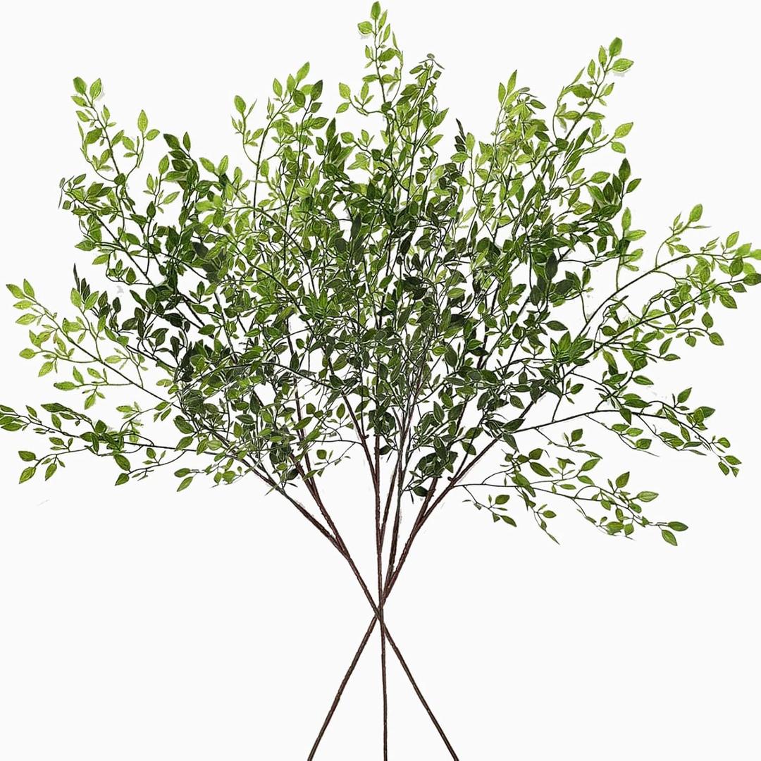 Toprooms Artificial Plants Spring Stems 3pcs 43" Branches for Vase,Faux Stems Greenery Plant Long Stems for Vase Filler with Fake Greenery for Home Office Decor (Nandina 3PCS)