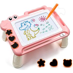 AiTuiTui Magnetic Drawing Board Toddler Toys with Legs for Girls, Color Sketch Writing Scribble Doodle Pad Travel Games, Educational Learning Kids Toys for Birthday or Valentine Gift (Pink)