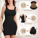Ellareese Full Slip for Women Under Dress Shapewear Dress Tummy Control Slip Dress for Women (Black, M)