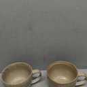 Bosmarlin Ceramic Jumbo Coffee Mug Set of 2, 23 Oz, Large Mug Soup Bowls with Handles, Dishwasher and Microwave Safe (Brown Grey)