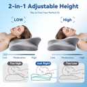 Cervical Pillow for Neck Pain Ergonomic Memory Foam Bed Pillow for Side and Back Sleepers with Adjustable Height, Breathable Cooling Cover Orthopedic Support for Spine Alignment