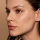 PAVOI 14K Gold Plated 925 Sterling Silver Cubic Zirconia Stud Earrings for Women - Simulated Diamond CZ Earrings