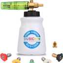 DUSICHIN DUS-007 Snow Foam Lance Foam Cannon Adjustable Jet Wash, Quick Release 1/4" Fitting 5 Pressure Washer Nozzles for Car Detailing Pressure Washer Black