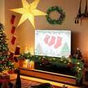 9FT Norfolk Pine Garland with Lights, 2 Pcs Realistic Christmas Garland Decoration Prelit Real Touch Cedar for Mantle Fireplace Outdoor Indoor Decorations