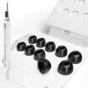 Seltureone 5 Pairs for AirPods Pro 3 Memory Foam Ear Tip Replacement with Storage Box, Enhanced Noise Isolation Ultra-Comfortable 5 Sizes Memory Foam Ear Tips for AirPods Pro 3 (XXS/XS/S/M/L)