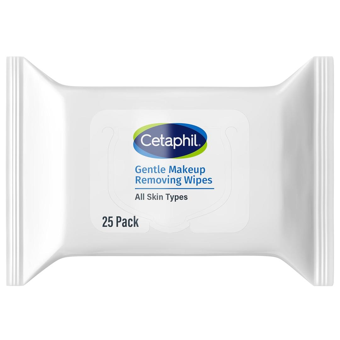 Cetaphil Gentle Makeup Removing Face Wipes, Daily Cleansing Facial Towelettes Gently Remove Makeup, Fragrance, 25 Count