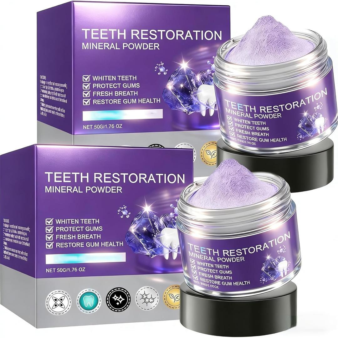 2 Pcs Teeth Restoration Mineral Powder Mineral whitening for Freshen Breath Whitening Natural Teethrestoration Powder Effective in Strengthening and Gums
