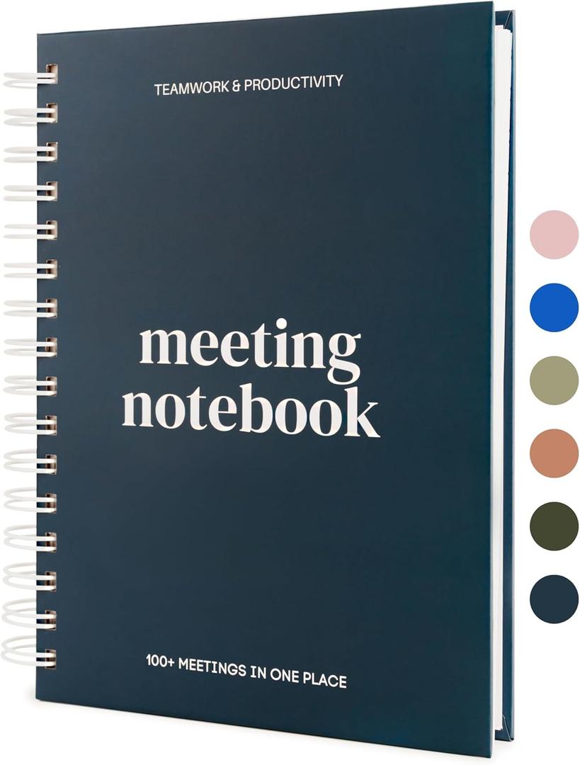 Lamare Meeting Notebook for Work Organization  Perfect Work Notebook for Note Taking, Meeting Planner and Office Supplies for Men & Women (A5 - 5.8x8.2", Navy)