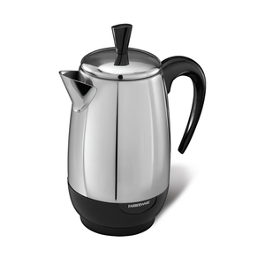 Farberware Electric Coffee Percolator, Stainless Steel Basket, Automatic Keep Warm, No-Drip Spout, 8 Cup