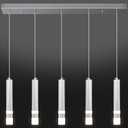 LIANGMH 
5-Light Dining Room Modern Pendant Light Kitchen Fixture Dimmable LED Chrome Mini Pendant Lighting fo Kitchen Island Study Pendant Lights