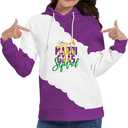 TMSD Women's Mardi Gras St.Patrick's Day Long Sleeve Hoodie with Pocket (White, S)