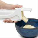 Butter Cutter Slicer and Dispenser, Measuring Dispenser and Keeper, One-Click Operation for Bread Cakes Cookies Breakfast, Food-Grade Plastic with Stainless Steel Blade, White