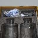 Molimoli (Upgraded Pump) Coffee Syrup Dispenser for Coffee Bar, Coffee Pump Dispenser, Glass Syrup Bottle w. Pump, 11.8 oz 350 ml, Set of 2, Silver