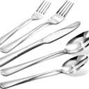 Silverware Set for 12, 60 Piece Heavy Duty 18/10 Stainless Steel Flatware Set, Mirror Polished Cutlery Utensils with Knives Forks & Spoons, Dishwasher Safe - HIKAA