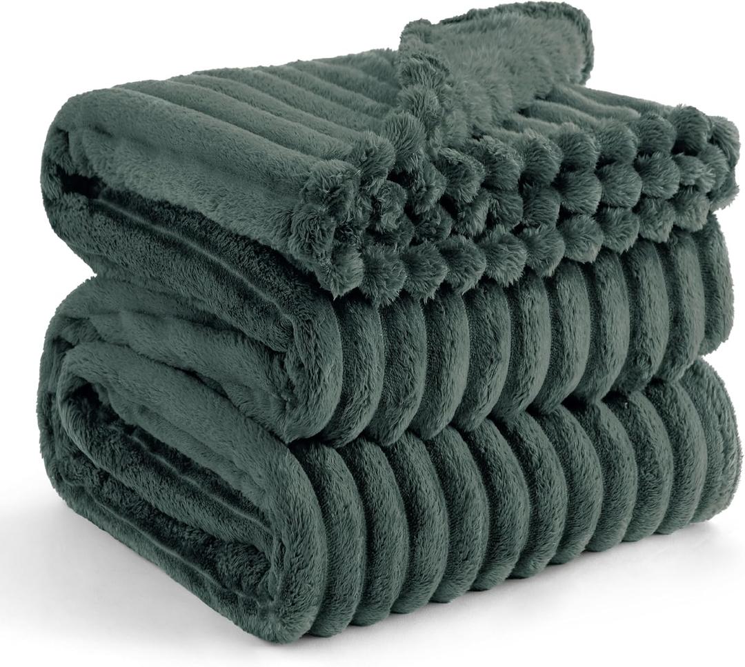 Bedsure GentleSoft Mallard Green Fleece Blanket for Couch - Cozy Soft Blankets for Women, Cute Small Throws for Girls, 108x90 Inches