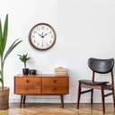 Bernhard Products Large Wall Clock 16 Inch Silent Non Ticking Movement Quartz Battery Operated Round Easy to Read Decorative Classic Brown Home/Kitchen/Office/Classroom/School Clocks, Black Numbers