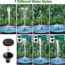 24-Hours Working Bird Bath Fountains Plug-in, Jutai Adjustable DC 12V Water Fountain Pump with LED Light for Birdbath, Garden, Small Fish Tank, Pond,16.4Ft Power Cord, Adapter Included(White)