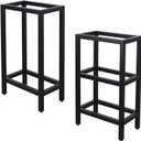 MBQQ Rustic Iron Office & Dining Table Legs with Shelves - Heavy Duty Metal, 28' Height, 17.7' Length, 9.8' Width - Industrial Modern Style - DIY Butcher Block