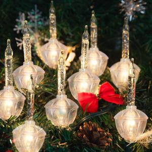 SUNSGNE Bubble Christmas Lights - 8.8Ft Vintage Christmas Lights with 10 Silver Glitter Bubble (1 Spare) for Holiday Christmas Lighting - Green Wire