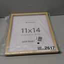 upsimples 11x14 Picture Frame, Natural Solid Wooden Picture Frames, Display 8x10 with Mat or 11 x 14 Without, Vertical or Horizontal Wall Hanging, 1 Pack, Natural