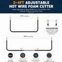 Adjustable 2FT4FT Hot Wire Foam Cutter with Two Sets of Heating Wires, Heavy-Duty, Adjustable Foam Cutter Wire Multi-Heat Power Supply, Aluminum Alloy Frame for Styrofoam, EIFS, XPS & EPS