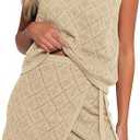 Fisoew Womens 2 Piece Crochet Swimsuit Cover Ups Sleeveless V Neck Tank Tops Wrap Skirt Sets Beach Vacation Outfits, Size Large