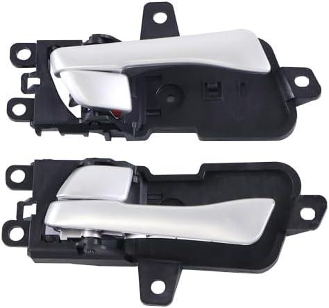 Interior Door Handle Silver Left and Right Compatible with Hyundai Sonata 2011-2015 Front Or Rear