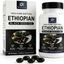 Ethiopian Black Seed Oil Softgels 800mg per Serving, Cold-Pressed Nigella Sativa Seed Oil Supplement, Immune Support, Digestive & Gut Support, Natural Wellness Formula, 60 Softgels