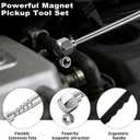 Flexible Magnetic Tool Mat Set with handles, 12.8" x9.5" Non-Slip Magnetic Tool Organizer & &Telescoping Magnetic Tool, Magnetic Tool Mat for Mechanics, Garage, Workshop & Auto Repair(Blue)