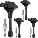 UF549 Ignition Coil Pack 22448ED000 and Iridium Spark Plugs 9029 Set of 4 Fit For Nissan Sentra,Altima,Versa,Rogue,Cube,Urvan,NV200,Pathfinder 2007-2015&INFINITI QX60 2014 2015 1.6L 1.8L 2.0L 2.5L L4