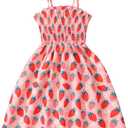 CM-Kid Toddler Girl Sleeveless Dinosaur Sunflower Dresses Summer Beach Outfit Strawberry Butterfly Ladybugs Sundress (5-6 Years)