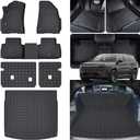 LJWAITO Floor Mats Cargo Mat with Backrest Mats for 2025 Jeep Wagoneer S 4xe EV (Non Fuel) Car Mats Accessories All Weather TPE Floor Liners&Cargo Liners Velcro Covering The Backrest Accessories