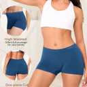 BAMBOO COOL Seamless Boyshort Underwear for Women Mid Waist Stretchy Panties Moisture Wicking Boxer Briefs 5 Pack (L)