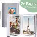 Yeaqee 20 Packs Photo Album 4x6 Small Picture Album Linen Cover Memory Book with Front Window 26 Clear Pages Hold 52 Pictures for Wedding Anniversare Family Baby(Black, Gray, Beige)