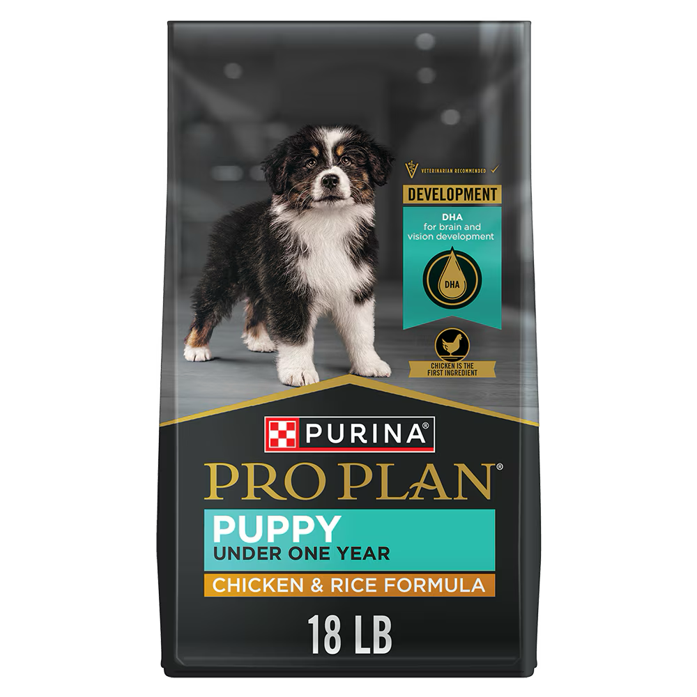 Purina Pro Plan High Protein Dry Puppy Food, Chicken and Rice Formula - 18 lb. Bag EXP: 01:2027