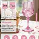 Plastic Wine Glasses Set, 7oz Vintage Goblets Shatterproof Unbreakable Reusable & Disposable, Drinking Glasses with Stem, for Wedding Outdoor Dinner Party (48pcs, Pink), 2.7 inches x 6.7 inches