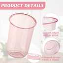 16oz Disposable Stemless Glasses with Flat Lids and Straws,PET Disposable Drinking Cups,Clear Plastic Wine Glasses for Parties Birthday,Wedding,Meeting,Christmas Party Supplies. (100, Pink)