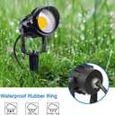SUNVIE 120V Spot Lights Outdoor LED Landscape Lighting 12W AC Spotlights for Yard Waterproof Landscape Spotlight with Spiked Stake for Tree Garden Pathway Warm White Flag Lights US 3-Plug in, 4 Pack
