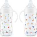 NUK Learner Cup, 8+ Months, Fun Fruits and Animals, 10 Oz, Pack of 2, BPA-Free, Soft Spout, Spill Proof Sippy Cup