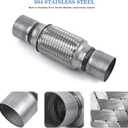 Exhaust Flex Pipe 2.25"x6" Heavy Duty Stainless Steel 10" OL