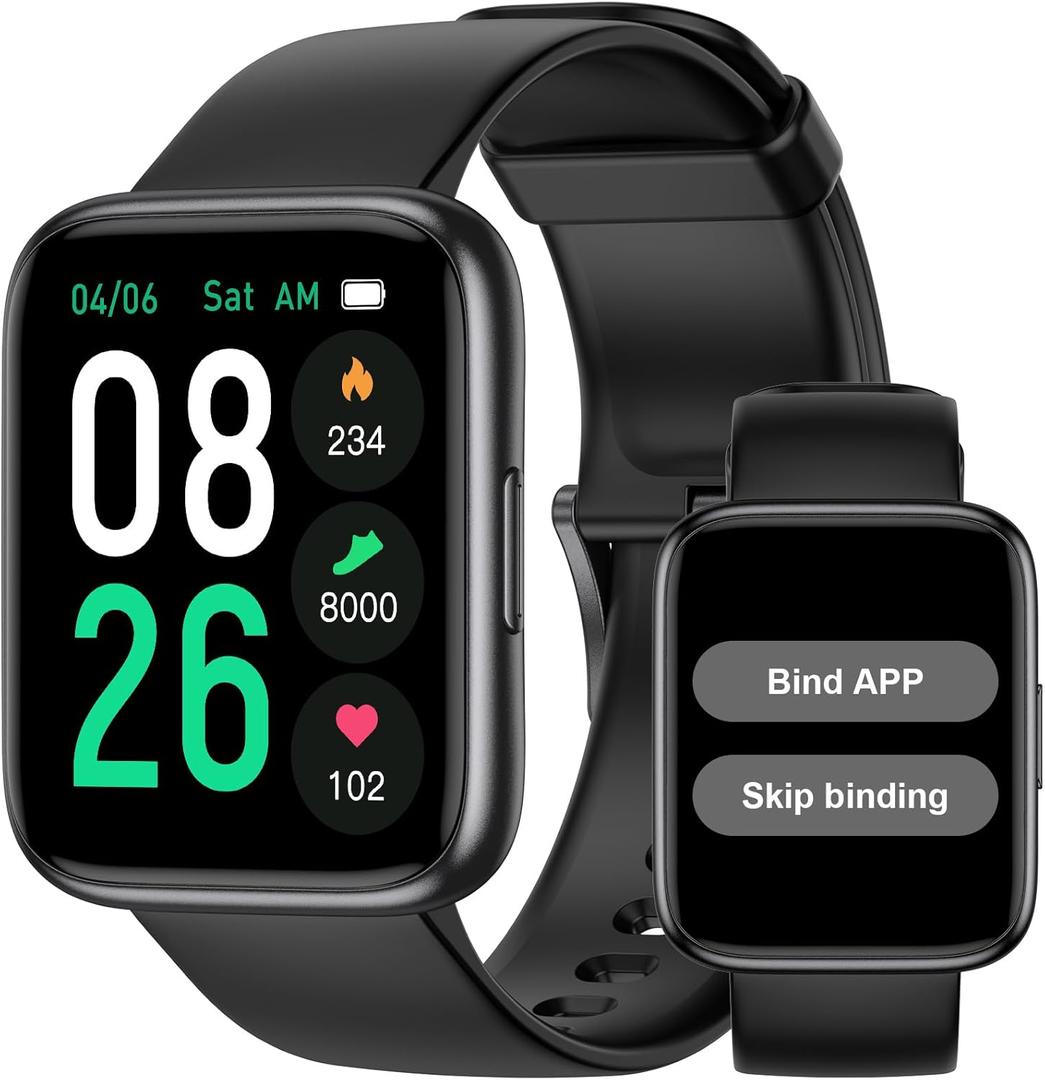 Pedometer Watch Senior Friendly No App/Phone Required, Waterproof Fitness Tracker Watch with Step Counter Calories/Sleep Tracker for Walking Running for Men Women (Black)