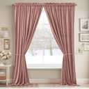 StangH Pink Velvet Curtains 90 inches Long, Nursery Girls Bedroom Privacy Window Drapes Room Darkening Home Decoration for Living Dining Room/Spa/Office, W52 x L90, 2 Panels