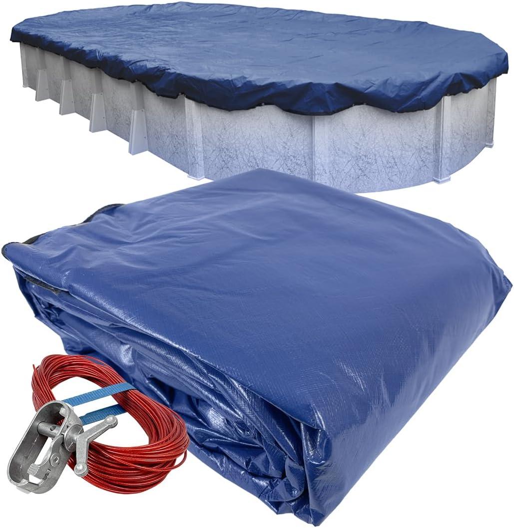 Robelle 21 x 41 ft Industrial Ultra Oval Pool Cover for Above Ground Pools, 45' x 25'