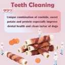 ASMPET Dog Treats Bones, Chicken Duck Wrapped Rawhide Sweet Potato Sticks for Small Medium Large Dogs (EXP 02/21/27)