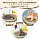 Large Cat Scratcher Bed, 16.9" x 16.9" x 3.9" Cat Scratch Cardboard with 2‑in‑1 Design, Scratching Board Pad for Indoor Cats Kitty Kittens, Scratch Bowl Lounge House Couch, Furniture Protector, Round